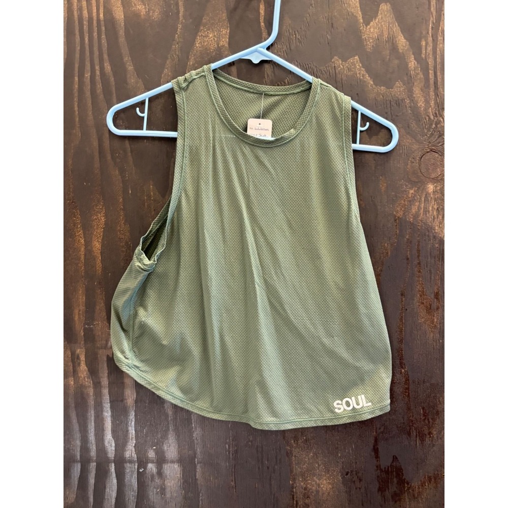 Lululemon SoulCycle Mesh Crossover Back Tank Top Olive Green Small